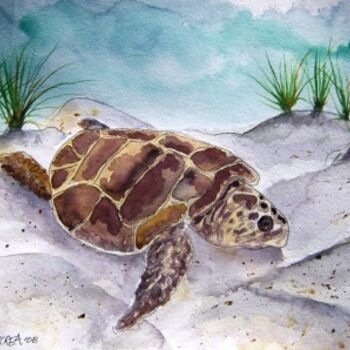 Pittura intitolato "sea turtle 2" da Derek Mccrea, Opera d'arte originale, Altro