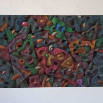 Картина под названием "Лоскутная поверхнос…" - Sergey Dergun, Подлинное произведение искусства, Пастель