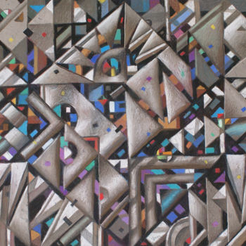Pintura intitulada "Генератор пространс…" por Sergey Dergun, Obras de arte originais, Pastel