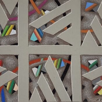 Картина под названием "Игры с пространством" - Sergey Dergun, Подлинное произведение искусства, Пастель