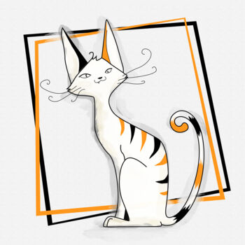 "Chat tigré" başlıklı Dijital Sanat Dérivmotif tarafından, Orijinal sanat, 2D Dijital Çalışma