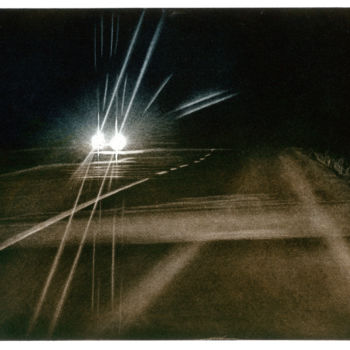 Printmaking titled ""Parallel Lines"" by Dermot Ryan, Original Artwork, Etching