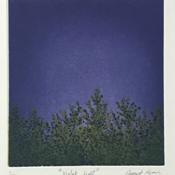 Printmaking titled ""Violet Light"" by Dermot Ryan, Original Artwork, Etching