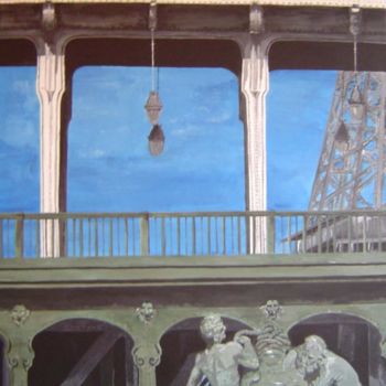 Malarstwo zatytułowany „TOUR EIFFEL VUE DE…” autorstwa Derrey, Oryginalna praca, Inny