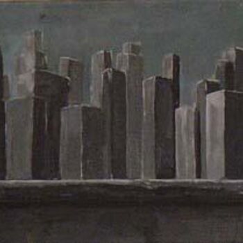 Pittura intitolato "ARRIVEE A NEW YORK 3" da Derrey, Opera d'arte originale
