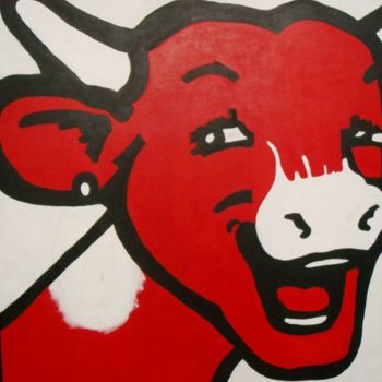 Pintura titulada "Ah la vache!" por Derrey, Obra de arte original