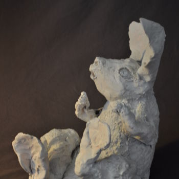 Skulptur mit dem Titel "le Lapin d'Alice" von Derrey, Original-Kunstwerk