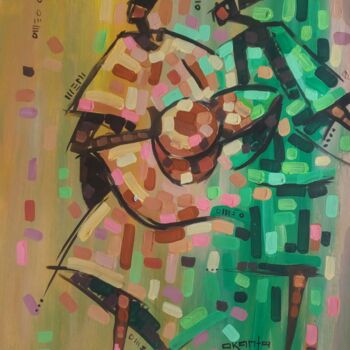 Картина под названием "Players" - Derrick Okanta, Подлинное произведение искусства, Акрил