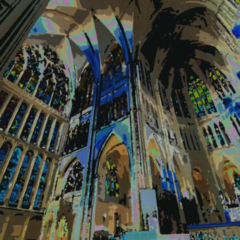 Цифровое искусство под названием "La cathédrale multi…" - René Desenne, Подлинное произведение искусства, Другой