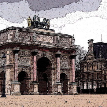 Цифровое искусство под названием "Paris, l'arc de tri…" - René Desenne, Подлинное произведение искусства, Другой