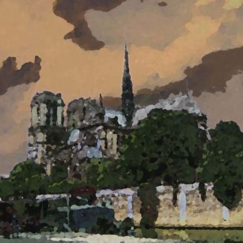 Arts numériques intitulée "Paris, Notre-Dame e…" par René Desenne, Œuvre d'art originale, Autre