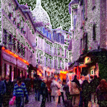 Grafika cyfrowa / sztuka generowana cyfrowo zatytułowany „Une rue de Montmart…” autorstwa René Desenne, Oryginalna praca, In…