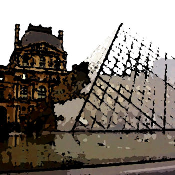 Arte digitale intitolato "La pyramide du Louv…" da René Desenne, Opera d'arte originale, Altro