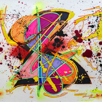 Zeichnungen mit dem Titel "Infinity Burst" von Desforges Rupert, Original-Kunstwerk, Marker