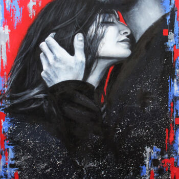 Peinture intitulée "Lovers hug. Embrace…" par Katerina Kariukova, Œuvre d'art originale, Huile