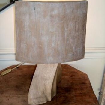 Sculpture titled "Lampe à poser" by Design Wood, Original Artwork