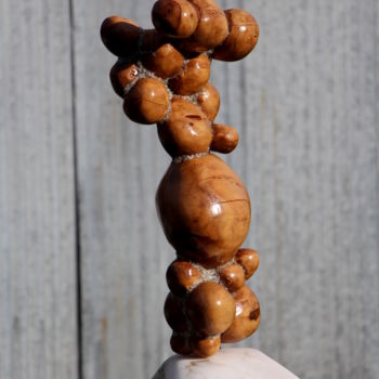 Sculptuur getiteld "incertus.jpg" door Stéphane Desmaris, Origineel Kunstwerk, Hout