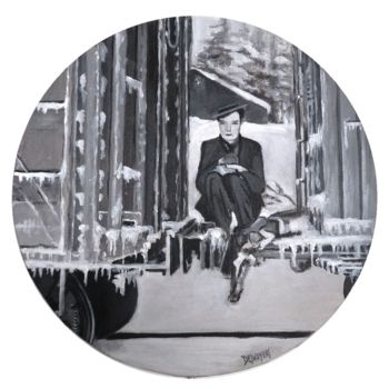 Pintura titulada "Buster Keaton sur u…" por Desnoyers, Obra de arte original, Acrílico