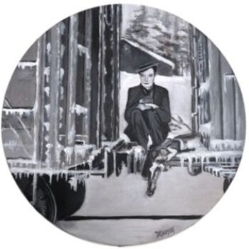 Peinture intitulée "Buster Keaton à fro…" par Desnoyers, Œuvre d'art originale, Acrylique
