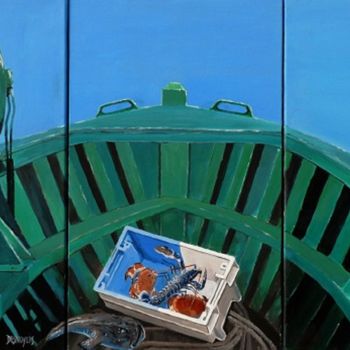 Картина под названием "Au large du phare d…" - Desnoyers, Подлинное произведение искусства, Масло