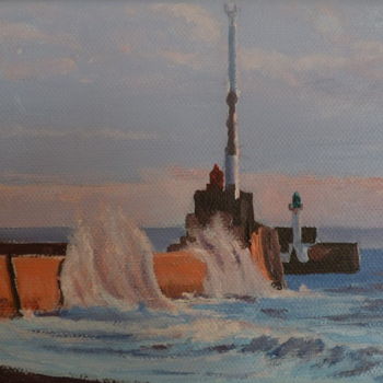 Pittura intitolato "L'entrée du port du…" da Desnoyers, Opera d'arte originale, Acrilico