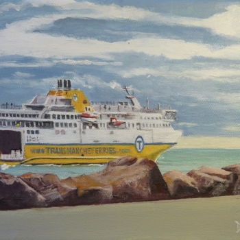 Pintura intitulada "Cap sur Southampton" por Desnoyers, Obras de arte originais, Acrílico