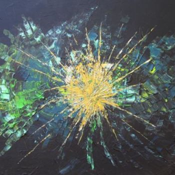 Painting titled "Impact 60/90" by Dominique Desroziers, Original Artwork, Oil