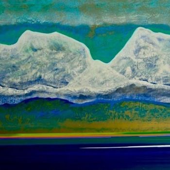 Peinture intitulée "lac et montagnes ne…" par Guy Dessauges, Œuvre d'art originale, Huile