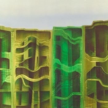 Peinture intitulée "Paysage sous-terrain" par Guy Dessauges, Œuvre d'art originale, Huile