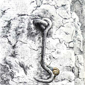 Drawing titled "L'acrobate" by Pierre Fabry, Original Artwork, Ink