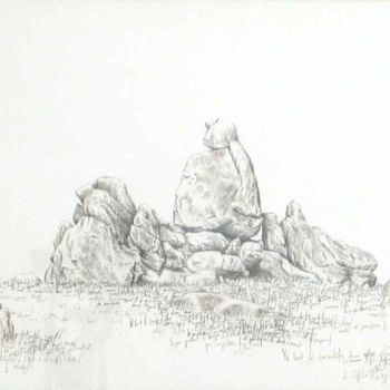 Drawing titled "Guetteurs d'Ouessant" by Pierre Fabry, Original Artwork, Other
