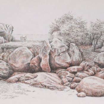 Drawing titled "Hanter Dro de Guirec" by Pierre Fabry, Original Artwork, Other