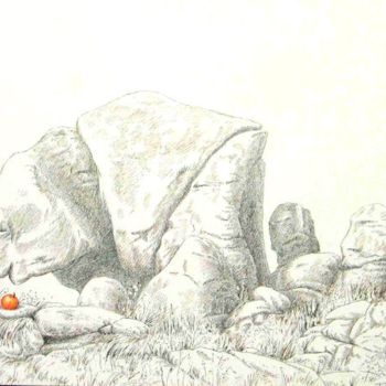 Dessin intitulée "La pomme et le gran…" par Pierre Fabry, Œuvre d'art originale, Autre