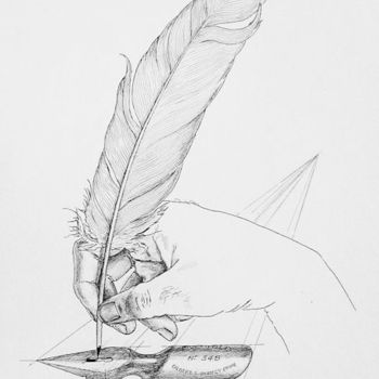 Tekening getiteld "Plume plume" door Pierre Fabry, Origineel Kunstwerk, Anders