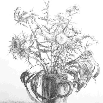 Dessin intitulée "Bouquet qui pique" par Pierre Fabry, Œuvre d'art originale, Autre