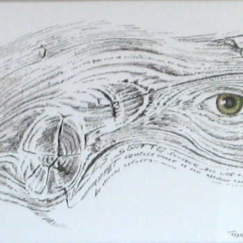 Tekening getiteld "L'oeil de bois" door Pierre Fabry, Origineel Kunstwerk, Anders