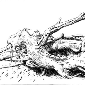 Drawing titled "Crawl ensablé" by Pierre Fabry, Original Artwork, Ink