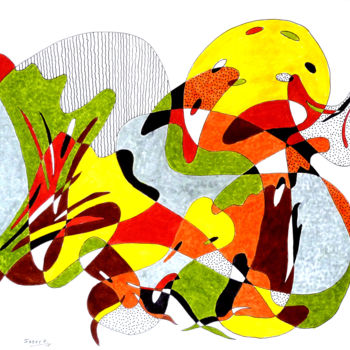 Desenho intitulada "Poelee" por Pierre Fabry, Obras de arte originais, Tinta