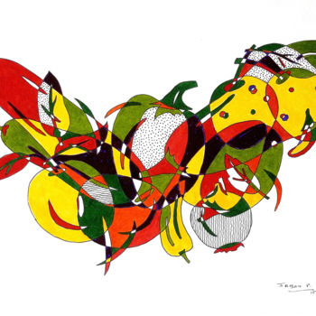 Disegno intitolato "ratatouille" da Pierre Fabry, Opera d'arte originale, Inchiostro