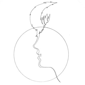「Profil」というタイトルの描画 Pierre Fabryによって, オリジナルのアートワーク, インク