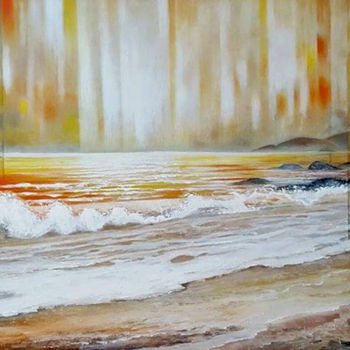 Malarstwo zatytułowany „Golden Sea” autorstwa Detelina Zdravkova, Oryginalna praca, Olej