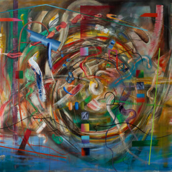 Peinture intitulée "Cyclone Excavations" par Detlef Gotzens, Œuvre d'art originale, Acrylique