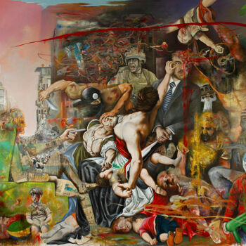 Peinture intitulée "The Massacre of the…" par Detlef Gotzens, Œuvre d'art originale, Huile