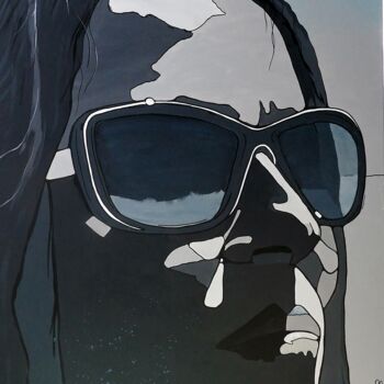 Painting titled "SUNGLASSES IN CASSIS" by Detlev Eilhardt, Original Artwork, Acrylic