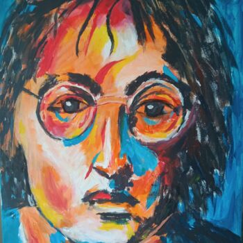 Malerei mit dem Titel "John Lennon" von Detlev Krüger-Sperling, Original-Kunstwerk, Acryl