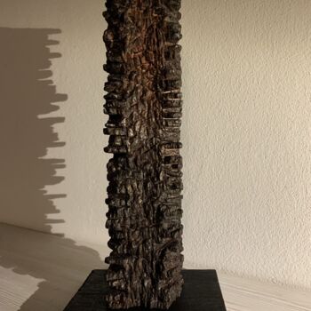 Sculpture titled "Addio" by Deusmou, Original Artwork, Wood
