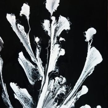 Schilderij getiteld "Bouquet blanc (Séri…" door R Devarrewaere, Origineel Kunstwerk, Acryl