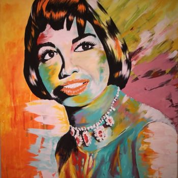 Painting titled "NINA SIMONE" by Déverson Frazão, Original Artwork, Acrylic