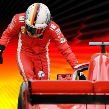 Arts numériques intitulée "Sebastian Vettel -…" par Deverviers, Œuvre d'art originale, Photo montage