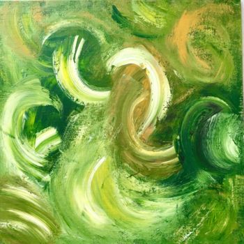 Painting titled "Warm light in a for…" by Devica, Original Artwork, Acrylic